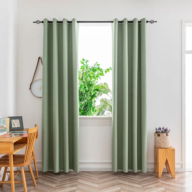 1PC Blackout Curtains With Black TPU Interlining Thin and Light Drapery Panel for Bedroom Meetingroom Share Room Office